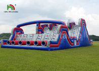 ब्लू 4 लेन Inflatable खेल खेल / सैन्य बाधा बाधा कोर्स