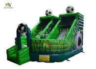ग्रीन फुटबॉल लड़कों की पार्टी के लिए Inflatable उछालभरी कैसल जंपिंग हाउस कॉम्बो स्लाइड