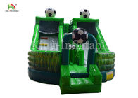 ग्रीन फुटबॉल लड़कों की पार्टी के लिए Inflatable उछालभरी कैसल जंपिंग हाउस कॉम्बो स्लाइड