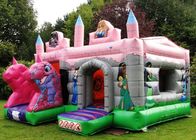 पीवीसी गुलाबी ड्रैगन कार्टून राजकुमारी कॉम्बो Inflatable उछाल हाउस छत बच्चों के साथ खेलते हैं